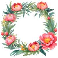 ai genererad vattenfärg pion blomma illustration, transparent bakgrund png