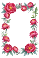 ai gerado aguarela peônia flor ilustração, transparente fundo png