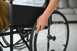 Senior woman on a wheelchair photo