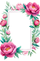 AI generated watercolor peonies on transparent background png