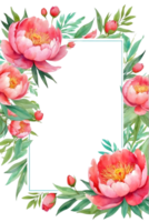 ai genererad vattenfärg pion blomma illustration, transparent bakgrund png