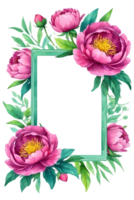 AI generated watercolor peonies on transparent background png