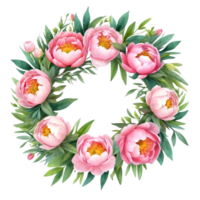 AI generated watercolor peonies on transparent background png