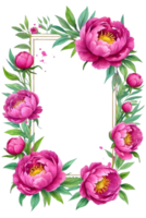 AI generated watercolor peonies on transparent background png