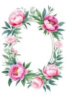 AI generated watercolor peonies on transparent background png