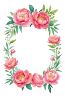 AI generated watercolor peonies on transparent background png