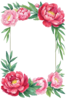 AI generated watercolor peony flower illustration, transparent background png
