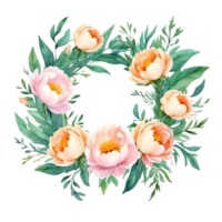 ai généré aquarelle pivoine fleur illustration, transparent Contexte png