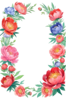 AI generated watercolor peonies on transparent background png