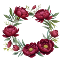 ai genererad vattenfärg pion blomma illustration, transparent bakgrund png