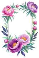 AI generated watercolor peony flower on transparent background png