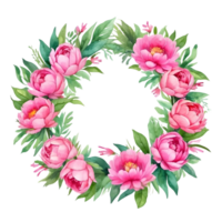 ai genererad vattenfärg pion blomma på transparent bakgrund png