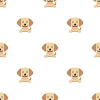 Vector cartoon character labrador retriever dog seamless pattern background