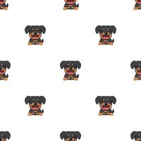 Vector cartoon character rottweiler dog seamless pattern background