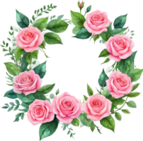 AI generated watercolor roses on transparent background png