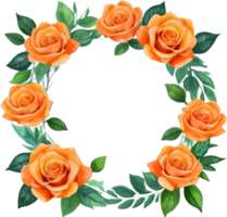 AI generated watercolor Orange roses  on transparent background png