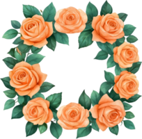 AI generated watercolor Orange roses  on transparent background png