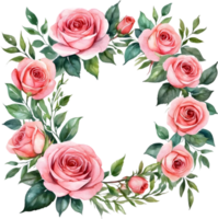 AI generated watercolor red roses png