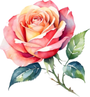AI generated watercolor rose wreath png