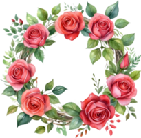 AI generated watercolor red roses png