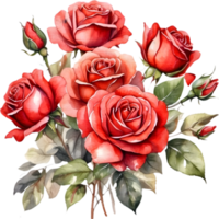 ai gerado aguarela rosa clipart png