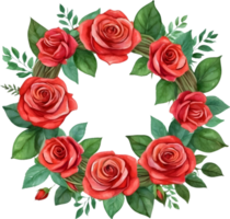 AI generated watercolor red roses png