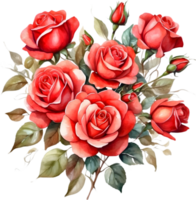 ai generato acquerello rosa clipart png