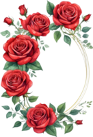 ai generado acuarela rojo rosas png