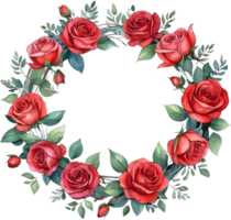 AI generated watercolor red roses png