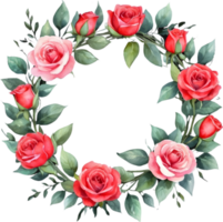 AI generated watercolor red roses png