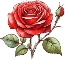 ai generiert Aquarell rot Rosen png