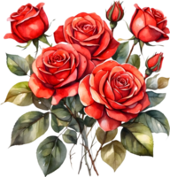 ai generato acquerello rosa clipart png