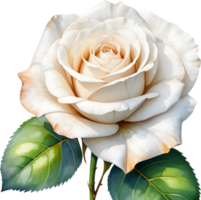 AI generated white rose png image