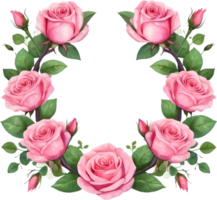 ai gerado rosa flores aguarela png