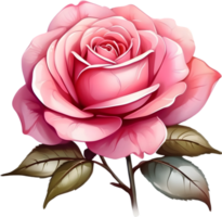 ai generado Rosa flores acuarela png