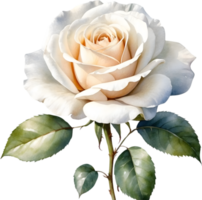 AI generated white rose png image