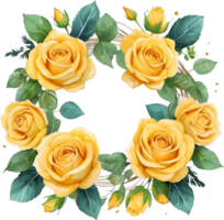 AI generated yellow roses on transparent background png