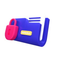 Unique Folder lock list modern 3D rendering icon illustration simple.Realistic illustration. png