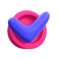 Unique New Check mark 3D rendering icon illustration simple.Realistic illustration. png