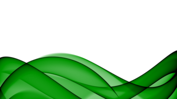 Abstract green gradient curve line wave transparent png background