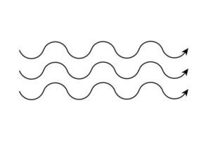 Arrow line icons spread up. Vector conditioner sign isolated. Air flow wave symbol for infographic banner and website.