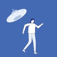 man with ufo vector