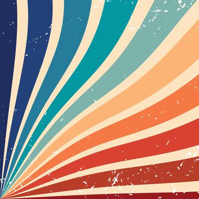 vintage sunburst retro style 70's 80's 90's abstract background vintage color pattern