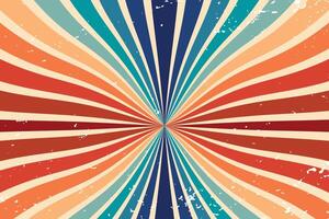 retro vintage sunburst 70's 80's 90's abstract background vector