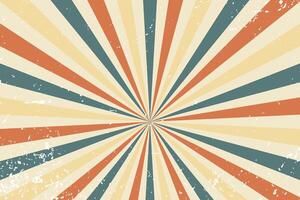 Abstract vintage retro sunburst background 70's 80's abstract background vector