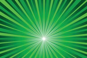 Green Glowing Sunburst Background Irish Abstract Background with Rays vector