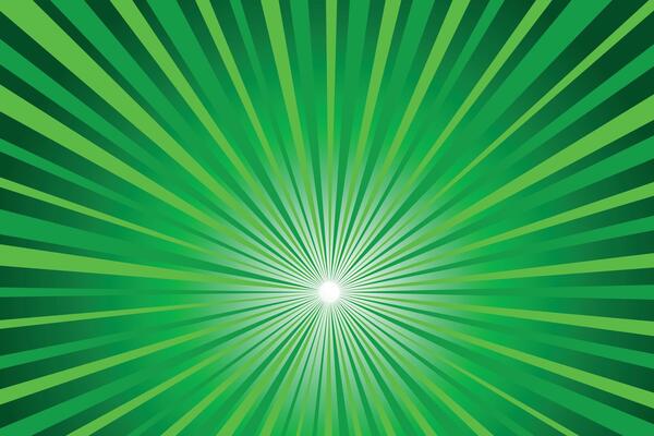 Green Glowing Sunburst Background Irish Abstract Background with Rays