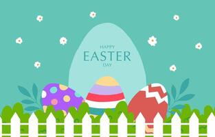 Collection of easter background set with rabbit and egg in garden Editable vector illustration for horizontal banner