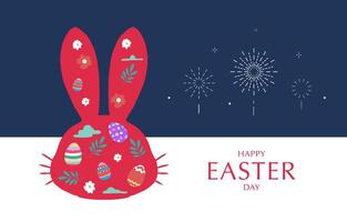 Collection of easter background set with silhouette style Editable vector illustration for horizontal banner