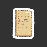 Funny cracker sticker with a smile. vector
